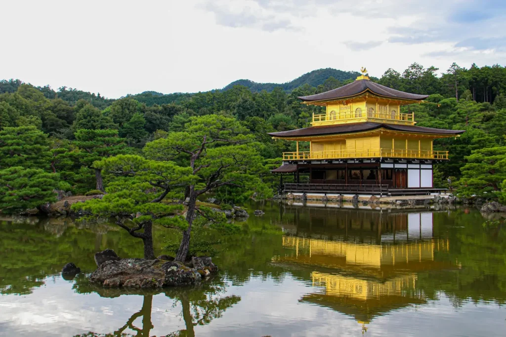 Kinkaku-ji Golden Pavilion reflected in Kyoko-chi pond